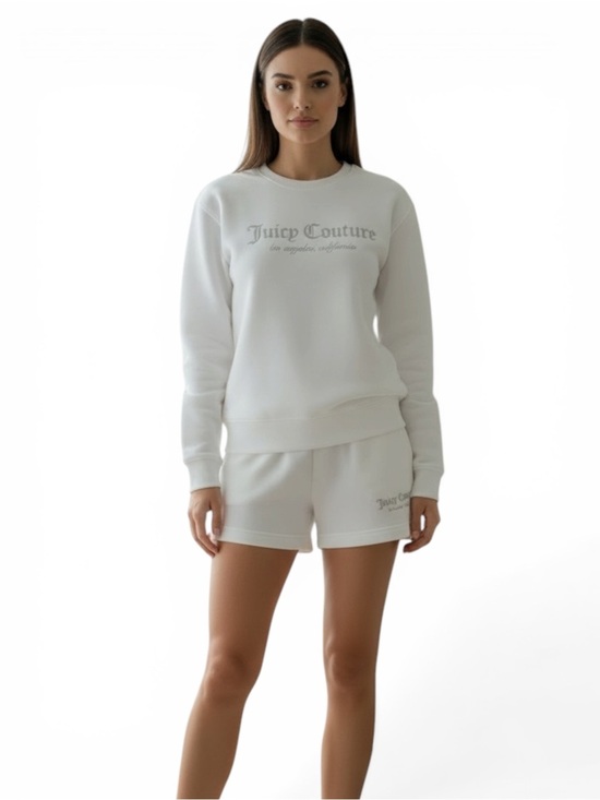 Juicy Couture Pants - Juicy Couture White Fleece Sweatshirt & Shorts Set 2 Piece NWT Size Med